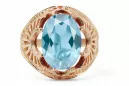 Aquamarine Original Vintage 14K Rose Gold Ring Vintage Jewlery vrc003r